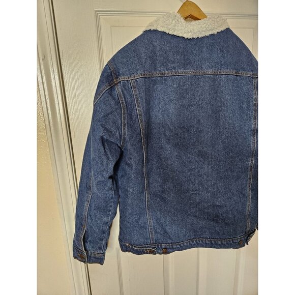 North 40 Sherpa Lined Denim Truckers Jacket Men's Medium Cowboy Western - Picture 7 of 9